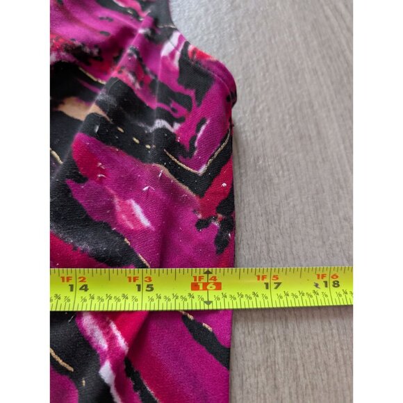 Jones Studio Womens Medium Sleeveless Cowl Neck Top Pink & Black Abstract Print - Picture 7 of 7